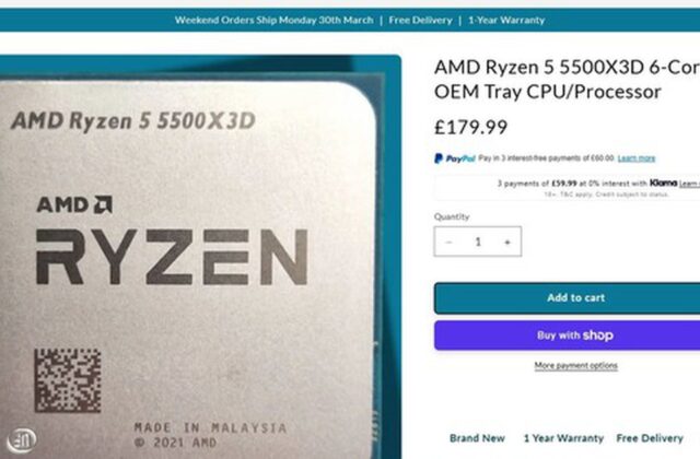 Ryzen 5 5500X3D bất ngờ về Anh — phân phối, thông số và tác động với game thủ
