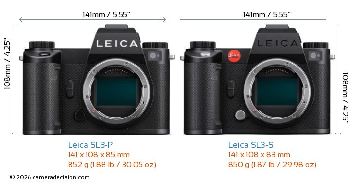 leica-sl3-p-vs-leica-sl3-s-size-comparison-17832690343051478149280 Trên tay và trải nghiệm nhanh Leica SL3-P: Chiếc máy ảnh vừa mới ra của hãng "logo chấm đỏ" có gì đáng chú ý? - Ảnh 4.